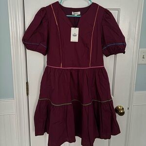 Avara Burgundy V-neck Mini Dress